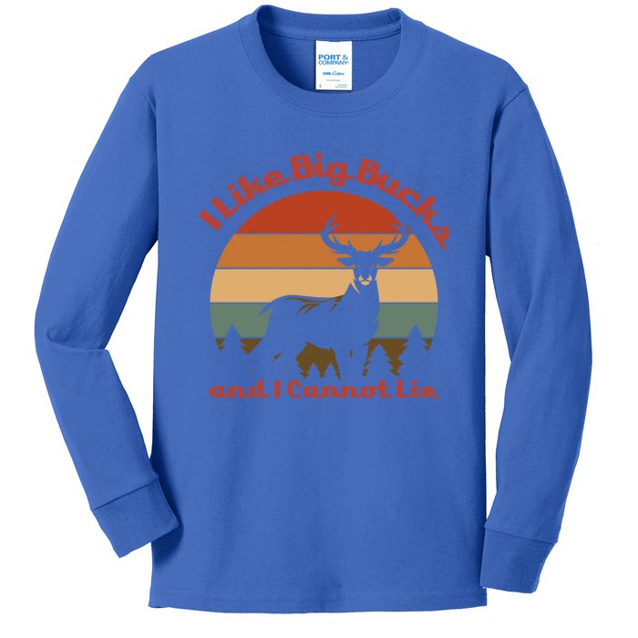 I Like Big Bucks And I Cannot Lie Deer Hunter Gift Kids Long Sleeve Shirt