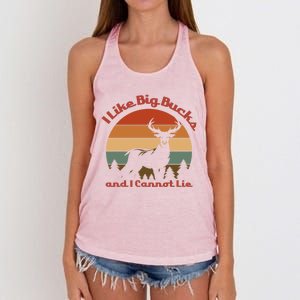 I Like Big Bucks And I Cannot Lie Deer Hunter Gift Women's Knotted Racerback Tank