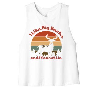 I Like Big Bucks And I Cannot Lie Deer Hunter Gift Women's Racerback Cropped Tank