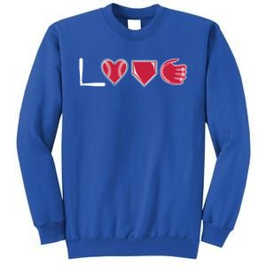 I Love Baseball Player Cute Baseball Pitcher Hitter Catcher Cute Gift Sweatshirt