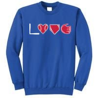 I Love Baseball Player Cute Baseball Pitcher Hitter Catcher Cute Gift Tall Sweatshirt