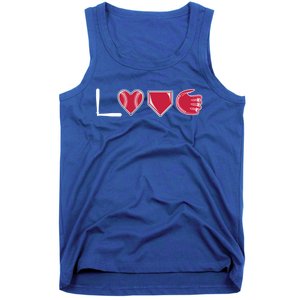 I Love Baseball Player Cute Baseball Pitcher Hitter Catcher Cute Gift Tank Top