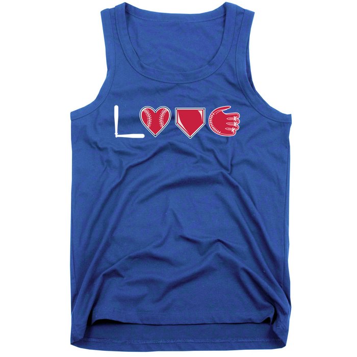 I Love Baseball Player Cute Baseball Pitcher Hitter Catcher Cute Gift Tank Top