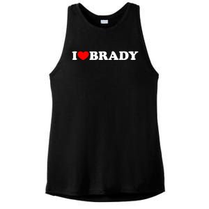 I Love Brady Funny Name Valentine's Day Ladies PosiCharge Tri-Blend Wicking Tank