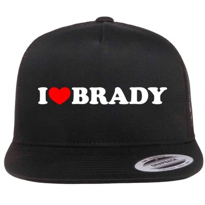 I Love Brady Funny Name Valentine's Day Flatbill Hat