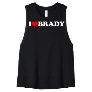 I Love Brady Funny Name Valentine's Day Women's Racerback Cropped Tank