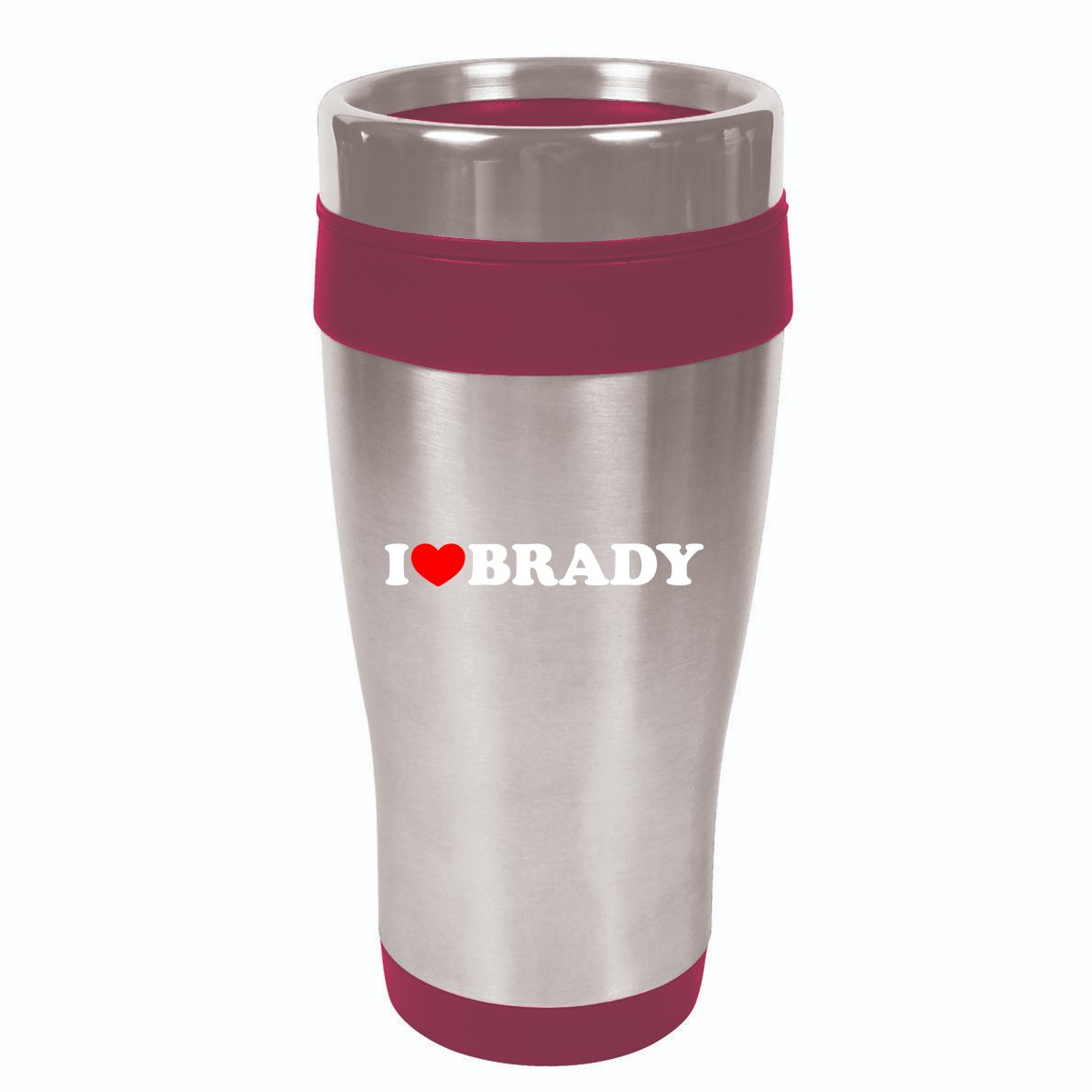 I Love Brady Funny Name Valentine's Day 16oz Travel Tumbler