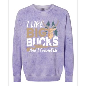 I Like Big Bucks And I Cannot Lie Deer Hunting Gift Colorblast Crewneck Sweatshirt