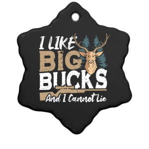 I Like Big Bucks And I Cannot Lie Deer Hunting Gift Ceramic Star Ornament