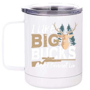 I Like Big Bucks And I Cannot Lie Deer Hunting Gift 12 oz Stainless Steel Tumbler Cup