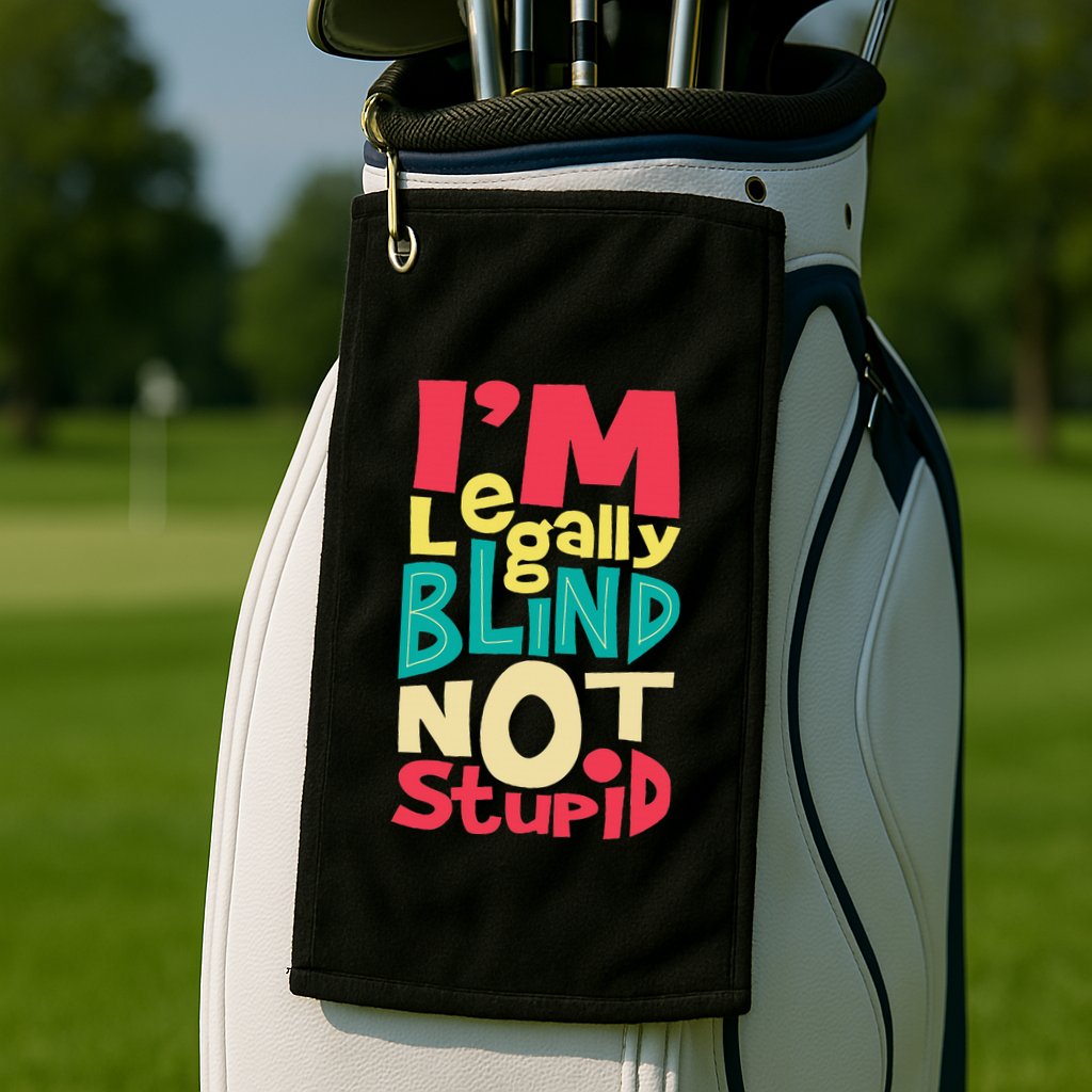 IM Legally Blind Not Stupid Blindness Visually Impaired Golf Towel