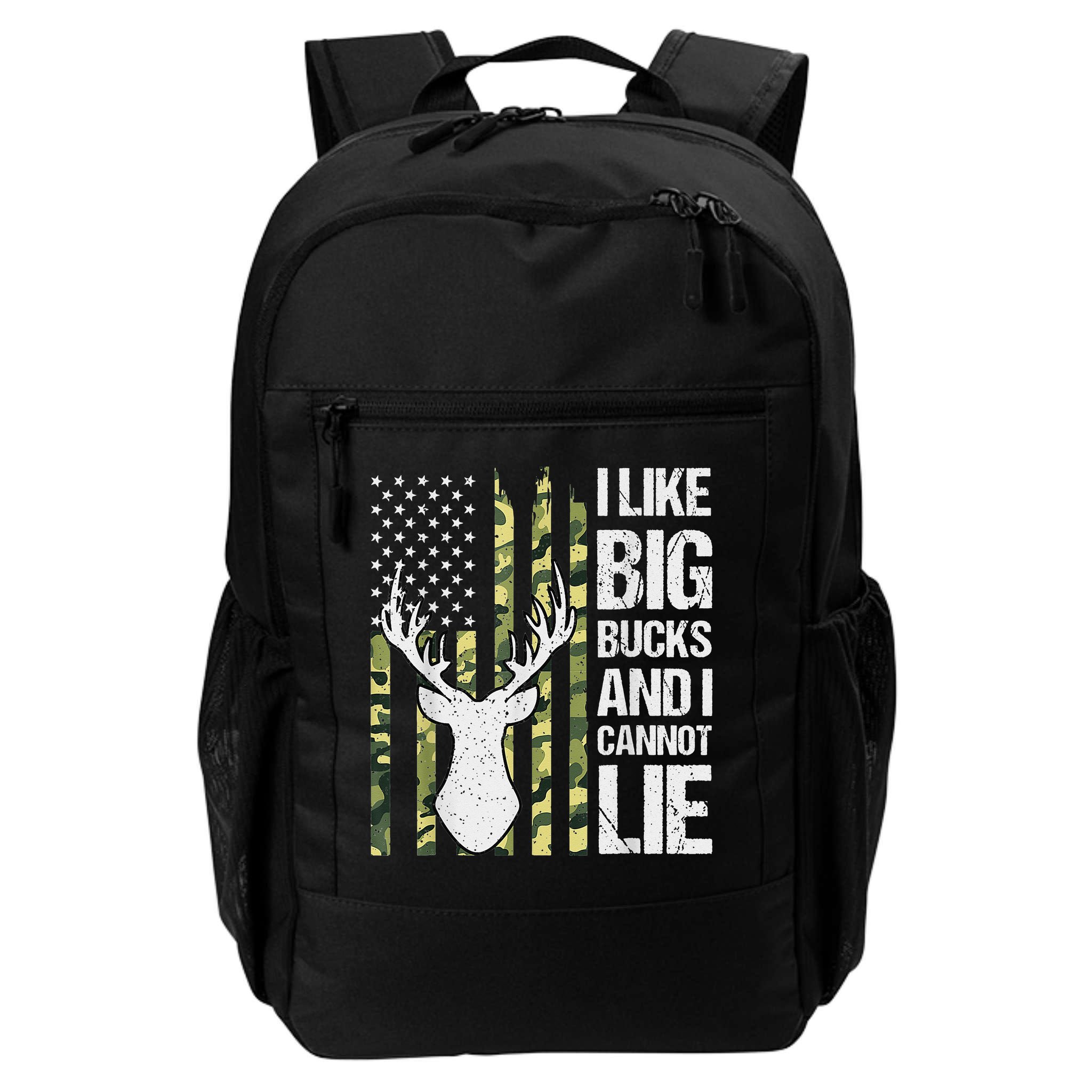 I Like Big Bucks and I Cannot Lie Deer Hunting USA Flag Backpack