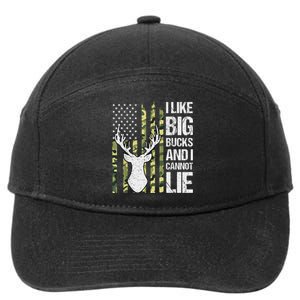 I Like Big Bucks and I Cannot Lie Deer Hunting USA Flag 7-Panel Snapback Hat