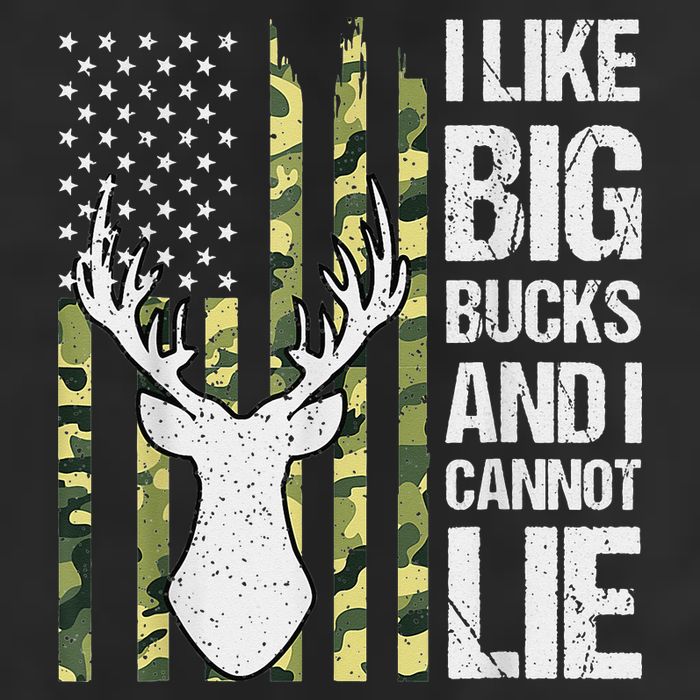 I Like Big Bucks and I Cannot Lie Deer Hunting USA Flag Beanie