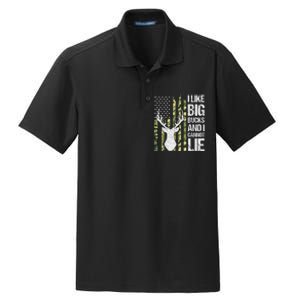 I Like Big Bucks and I Cannot Lie Deer Hunting USA Flag Dry Zone Grid Polo