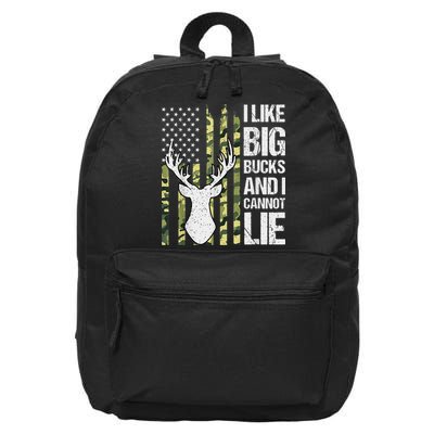 I Like Big Bucks and I Cannot Lie Deer Hunting USA Flag 16 in Basic Backpack