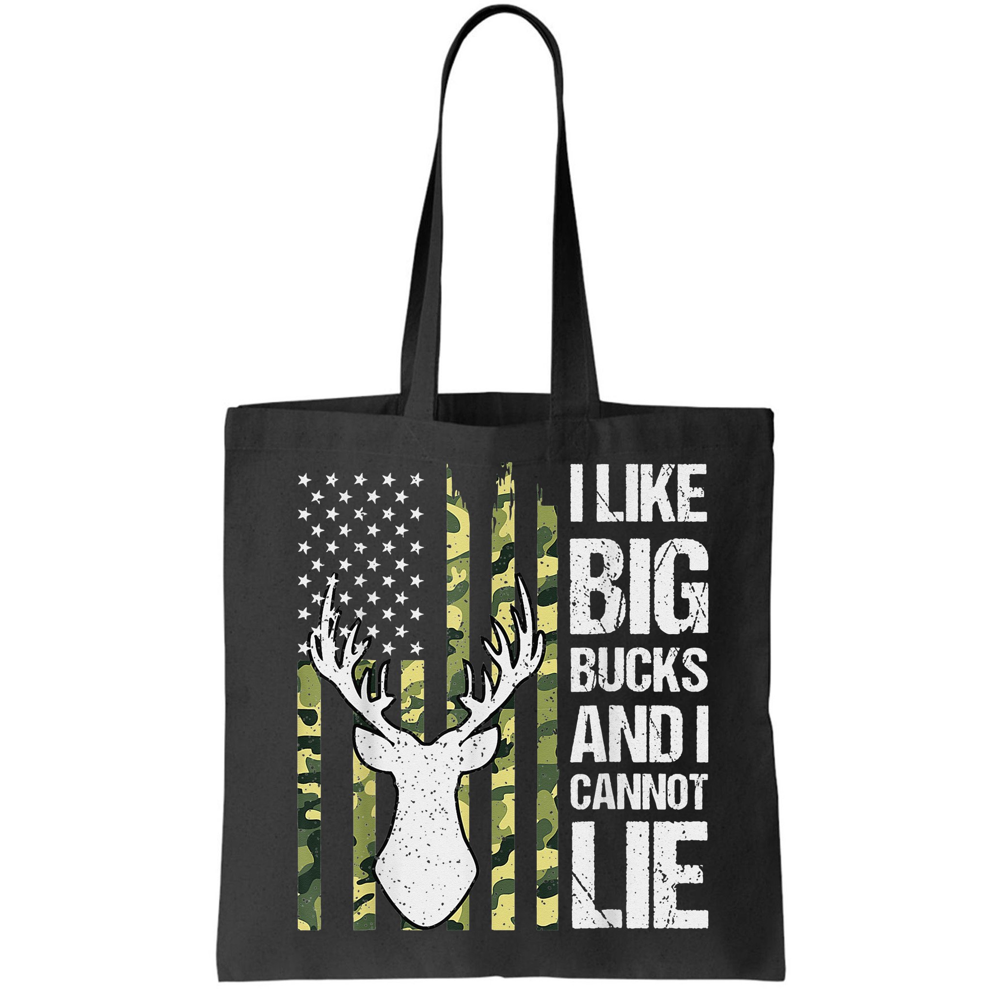 I Like Big Bucks and I Cannot Lie Deer Hunting USA Flag Bag