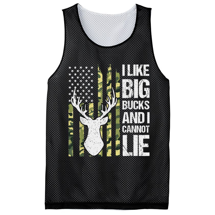 I Like Big Bucks and I Cannot Lie Deer Hunting USA Flag Mesh Reversible Basketball Jersey Tank