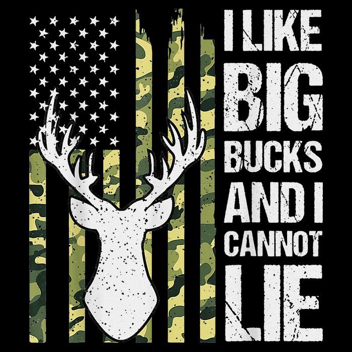 I Like Big Bucks and I Cannot Lie Deer Hunting USA Flag Mousepad
