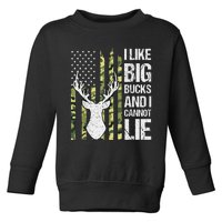 I Like Big Bucks and I Cannot Lie Deer Hunting USA Flag Toddler Sweatshirt