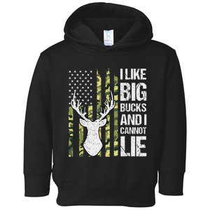 I Like Big Bucks and I Cannot Lie Deer Hunting USA Flag Toddler Hoodie