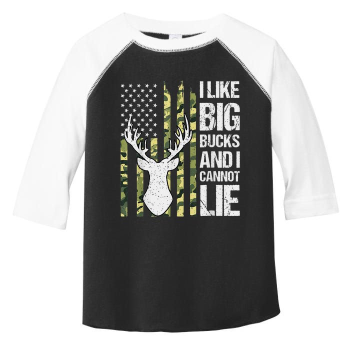 I Like Big Bucks and I Cannot Lie Deer Hunting USA Flag Toddler Fine Jersey T-Shirt