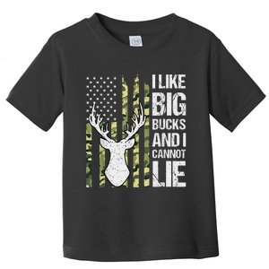 I Like Big Bucks and I Cannot Lie Deer Hunting USA Flag Toddler T-Shirt