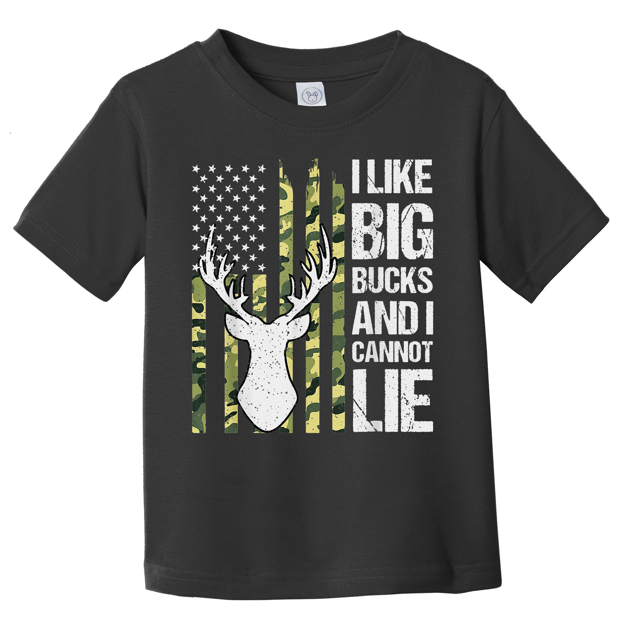 I Like Big Bucks and I Cannot Lie Deer Hunting USA Flag Toddler T-Shirt