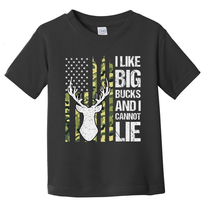 I Like Big Bucks and I Cannot Lie Deer Hunting USA Flag Toddler T-Shirt