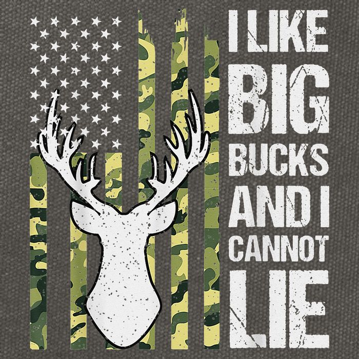 I Like Big Bucks and I Cannot Lie Deer Hunting USA Flag Cotton Canvas Backpack