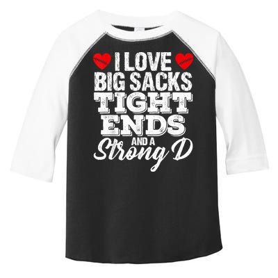 I Love Big Sacks Tight Ends And A Strong D Funny Vintag Toddler Fine Jersey T-Shirt