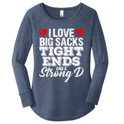 I Love Big Sacks Tight Ends And A Strong D Funny Vintag Women's Perfect Tri Tunic Long Sleeve Shirt