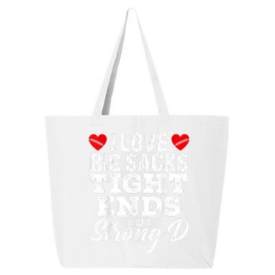 I Love Big Sacks Tight Ends And A Strong D Funny Vintag 25L Jumbo Tote