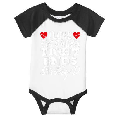 I Love Big Sacks Tight Ends And A Strong D Funny Vintag Infant Baby Jersey Bodysuit