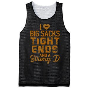 I Love Big Sacks Tight Ends and A Strong D  Mesh Reversible Basketball Jersey Tank