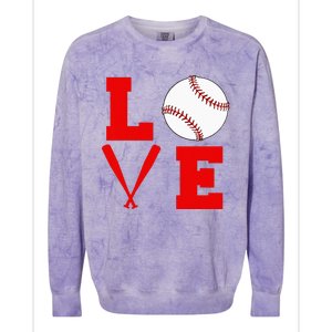 I Love Baseball Colorblast Crewneck Sweatshirt