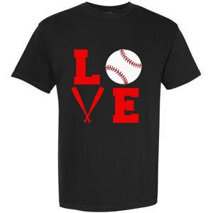 I Love Baseball Garment-Dyed Heavyweight T-Shirt