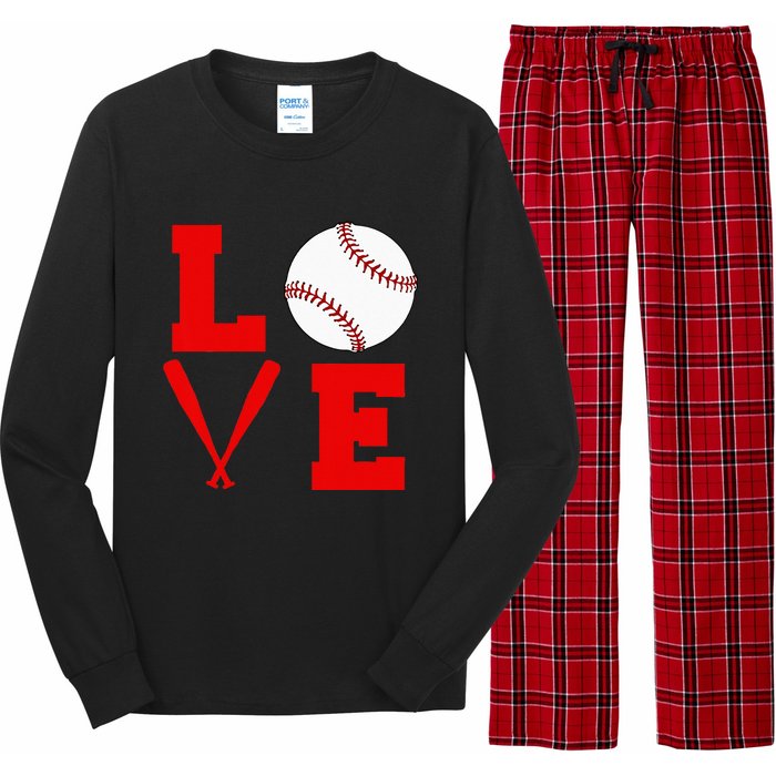 I Love Baseball Long Sleeve Pajama Set