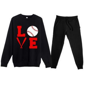 I Love Baseball Premium Crewneck Sweatsuit Set