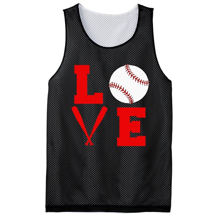 I Love Baseball Mesh Reversible Basketball Jersey Tank