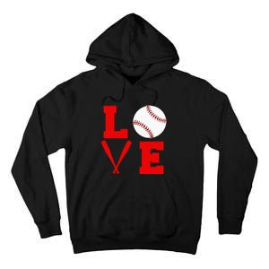 I Love Baseball Tall Hoodie