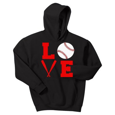 I Love Baseball Kids Hoodie