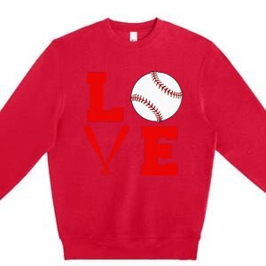 I Love Baseball Premium Crewneck Sweatshirt