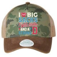 I Love Big Sacks Tight Ends And A Strong D Funny Legacy Tie Dye Trucker Hat