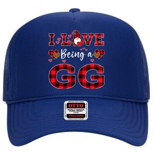 I Love Being A Gg Gnome Valentine's Day Gg Meaningful Gift High Crown Mesh Back Trucker Hat