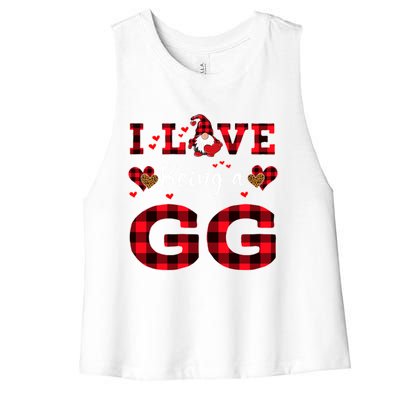 I Love Being A Gg Gnome Valentine's Day Gg Meaningful Gift Women's Racerback Cropped Tank