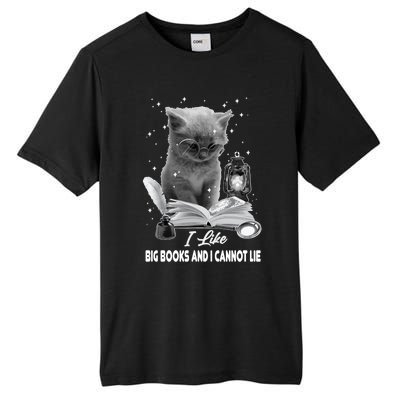 I Like Big Books And I Cannot Lie Cat Reading A Book Bookish Cute Gift Tall Fusion ChromaSoft Performance T-Shirt