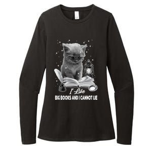 I Like Big Books And I Cannot Lie Cat Reading A Book Bookish Cute Gift Womens CVC Long Sleeve Shirt