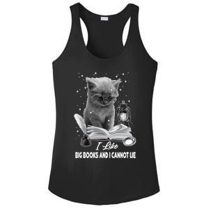 I Like Big Books And I Cannot Lie Cat Reading A Book Bookish Cute Gift Ladies PosiCharge Competitor Racerback Tank