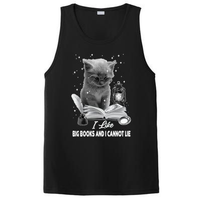 I Like Big Books And I Cannot Lie Cat Reading A Book Bookish Cute Gift PosiCharge Competitor Tank